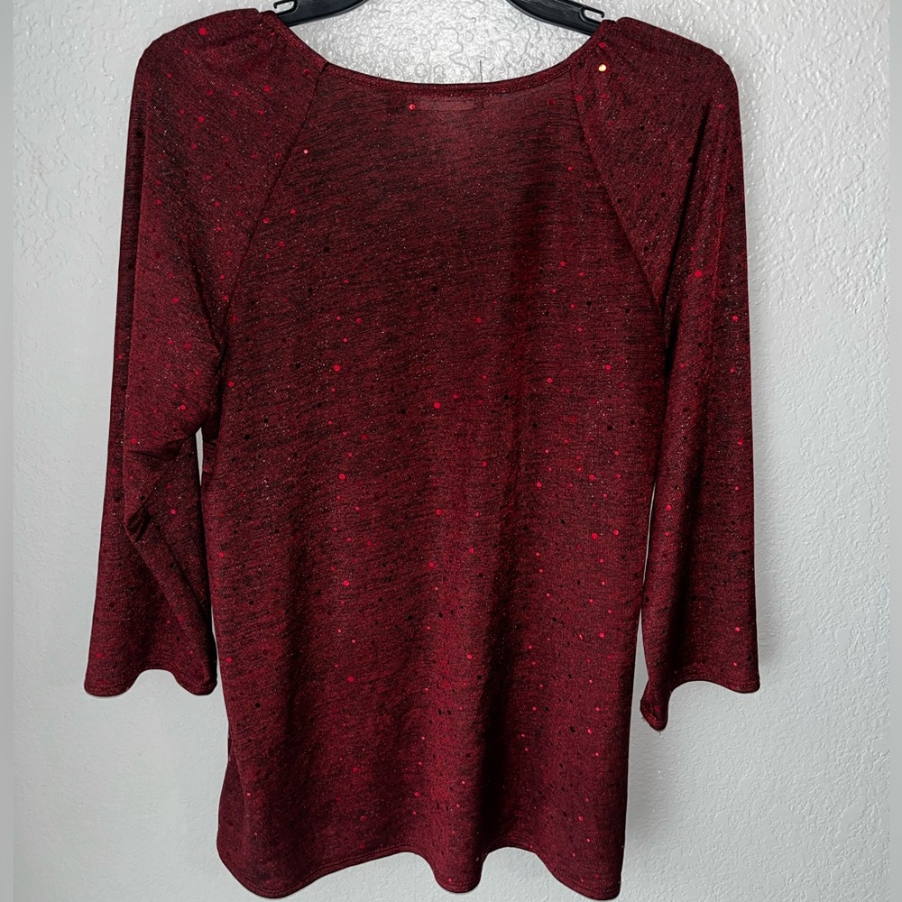 Red Ruffle Blouse - Picture 2 of 3